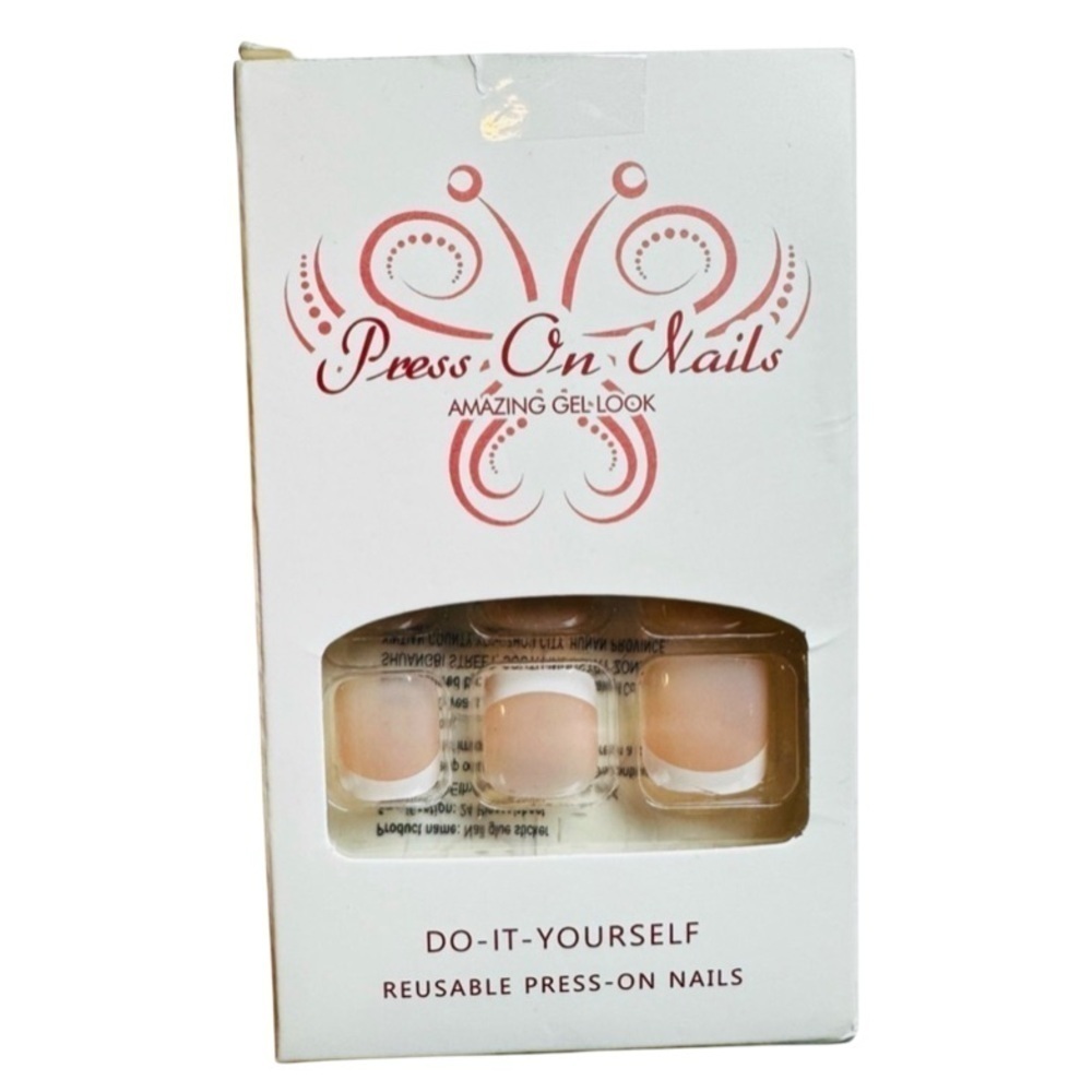 French Manicure Do It Yourself Press On Toe Nail Kit